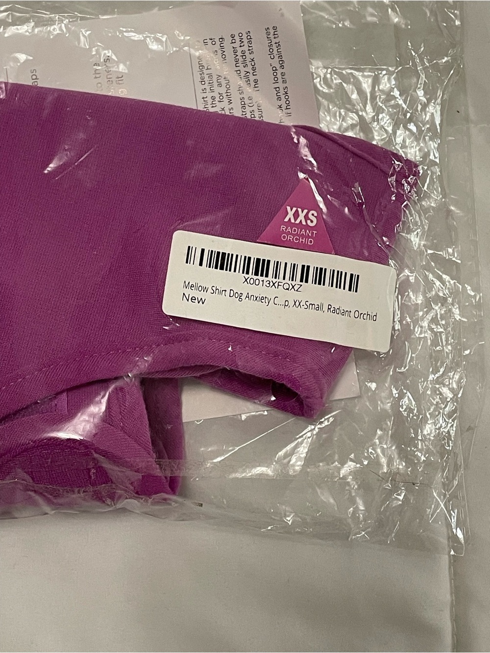 Mellow Pet Vibrant Orchid Anxiety Shirt and Multi-color Collar Set - Picture 5 of 8